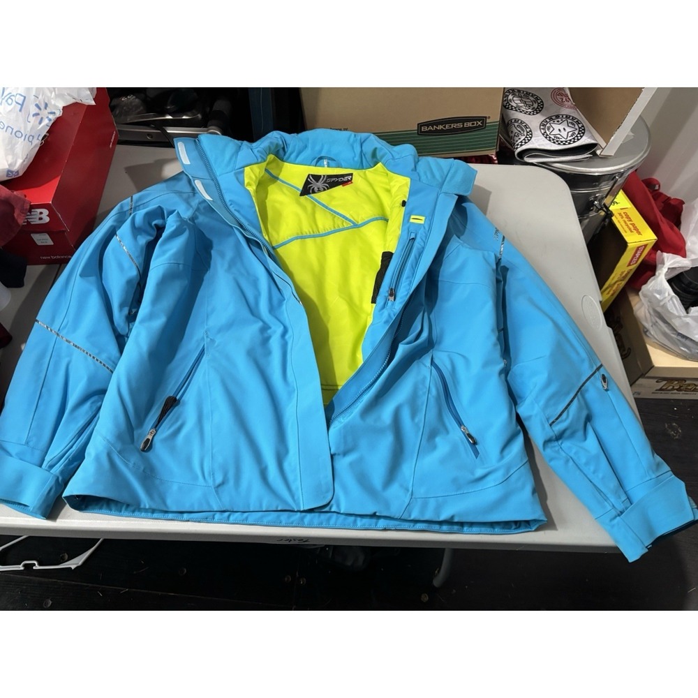 Women's 16 Spyder Schatzi‎ Blue Ski Jacket Primaloft Insulated Waterproof Parka